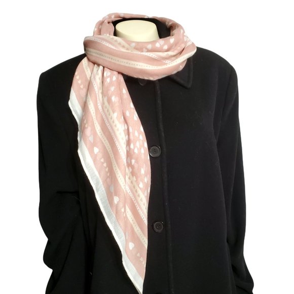 LC Lauren Conrad Accessories - LAUREN CONRAD HEART LOVE SQUARE SCARF Wrap Pink Dressy Office Lightweight Gift